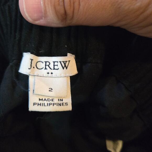 J.Crew Factory Black Linen Blend Scallop Hem Skirt Size 2 - Picture 2 of 8